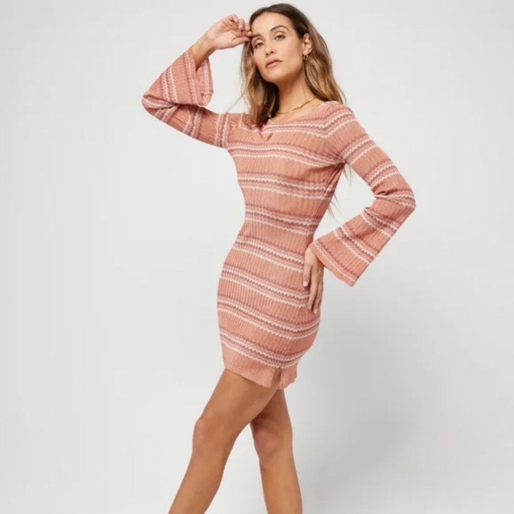 L*Space Waloma Tunic Dress Striped Knit Coverup - Picture 8 of 12